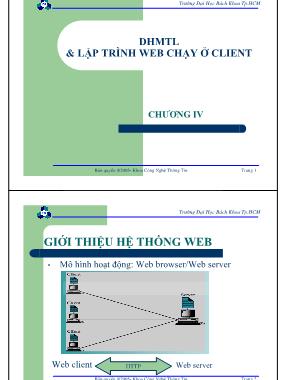 Bài giảng Lập trình mạng - Chương 4: DHMTL và Lập trình Web chạy ở Client - Nguyễn Cao Đạt