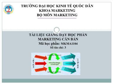 Bài giảng Marketing căn bản - Chương 1: Tổng quan về marketing - Trường Đại học Kinh tế quốc dân