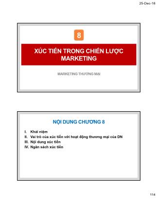 Bài giảng Marketing thương mại - Chương 8: Xúc tiến trong chiến lược marketing - Nguyễn Tường Huy