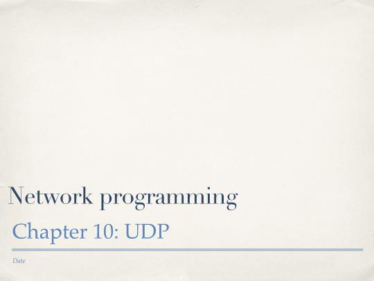 Bài giảng Network programming - Chương 10: UDP - Trần Thị Hà Trang