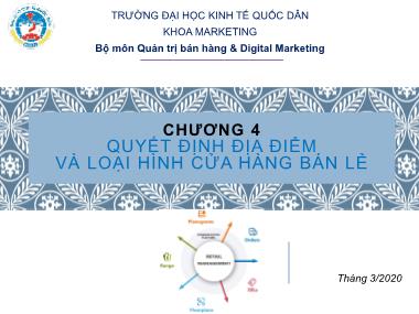 Bài giảng Quản trị bán lẻ - Chương 4: Quyết định địa điểm và loại hình cửa hàng bán lẻ - Trường Đại học Kinh tế quốc dân