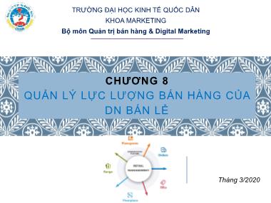 Bài giảng Quản trị bán lẻ - Chương 8: Quản lý lực lượng bán hàng của doanh nghiệp bán lẻ - Trường Đại học Kinh tế quốc dân