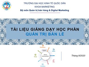 Bài giảng Quản trị bán lẻ - Giới thiệu môn học - Trường Đại học Kinh tế quốc dân