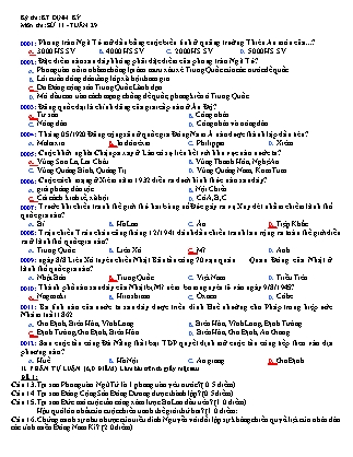 Bài kiểm tra Định kì môn Lịch sử Lớp 11 - Trường THPT Tôn Đức Thắng (Có đáp án)