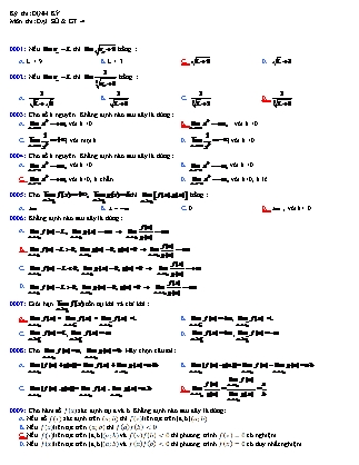 Bài kiểm tra Định kì môn Toán Lớp 11 - Năm học 2016-2017 - Trường THPT Tôn Đức Thắng