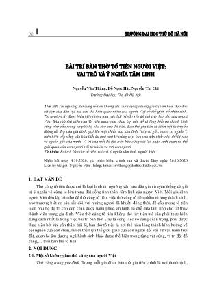 Bài trí bàn thờ tổ tiên người Việt: Vai trò và ý nghĩa tâm linh