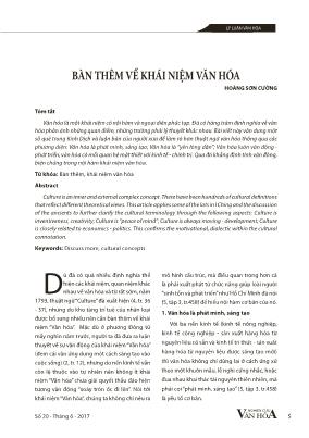 Bàn thêm về khái niệm văn hóa