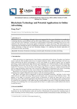 Blockchain technology and potential applications in online advertising