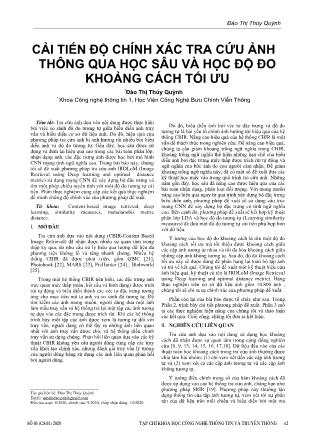Cải tiến độ chính xác tra cứu ảnh thông qua học sâu và học độ đo khoảng cách tối ưu