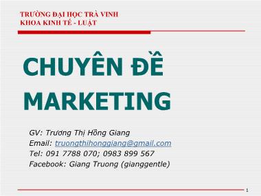 Chuyên đề Marketing - Trương Thị Hồng Giang