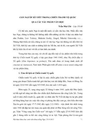 Con người Xô viết trong chiến tranh vệ quốc qua các tác phẩm văn học