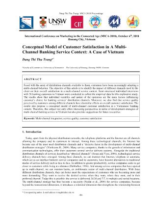 Conceptual model of customer satisfaction in a multichannel banking service context: A case of Vietnam