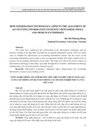 Công nghệ thông tin ảnh hưởng như thế nào đến chỉ số năng lực cung cấp thông tin kế toán trong các doanh nghiệp nhỏ và vừa Việt Nam