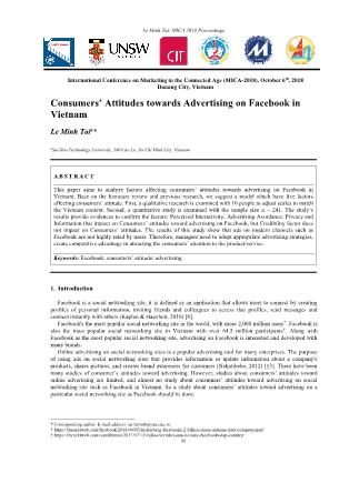 Consumers’ attitudes towards advertising on Facebook in vietnam