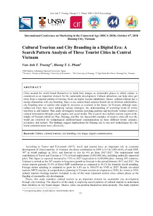Cultural tourism and city branding in a digital era: A search pattern analysis of three tourist cities in central Vietnam
