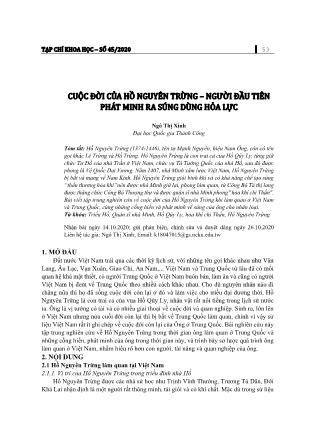 Cuộc đời của Hồ Nguyên Trừng – người đầu tiên phát minh ra súng dùng hỏa lực