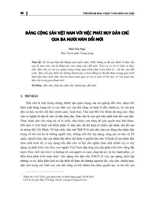 Đảng cộng sản Việt Nam với việc phát huy dân chủ qua ba mươi năm đổi mới