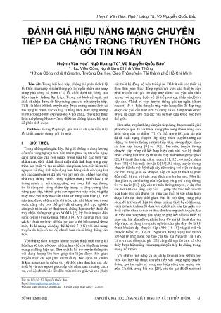 Đánh giá hiệu năng mạng chuyển tiếp đa chặng trong truyền thông gói tin ngắn