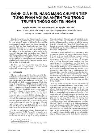 Đánh giá hiệu năng mạng chuyển tiếp từng phần với đa anten thu trong truyền thông gói tin ngắn
