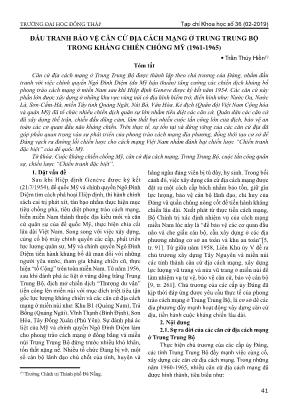 Đấu tranh bảo vệ căn cứ địa cách mạng ở Trung Trung Bộ trong kháng chiến chống Mỹ (1961-1965)