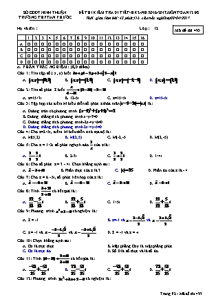 Đề kiểm tra 45 phút Đại số Lớp 12 - Mã đề: 493 - Năm học 2016-2017 - Trường THPT An Phước (Có đáp án)