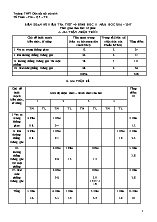 Đề kiểm tra 45 phút Hình học Lớp 11 - Năm học 2016-2017 - Trường THPT DTNT Ninh Thuận (Có đáp án)