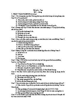 Đề kiểm tra 45 phút Học kì 2 môn Lịch sử Lớp 11 - Mã đề: S1 - Năm học 2016-2017 - Trường THPT An Phước (Có đáp án)