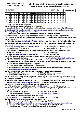 Đề kiểm tra 45 phút Học kì 2 môn Lịch sử Lớp 12 - Mã đề: 485 - Năm học 2016-2017 - Trường THPT An Phước (Có đáp án)