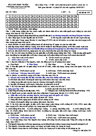 Đề kiểm tra 45 phút Học kì 2 môn Lịch sử Lớp 12 - Mã đề: 757 - Năm học 2016-2017 - Trường THPT An Phước (Có đáp án)
