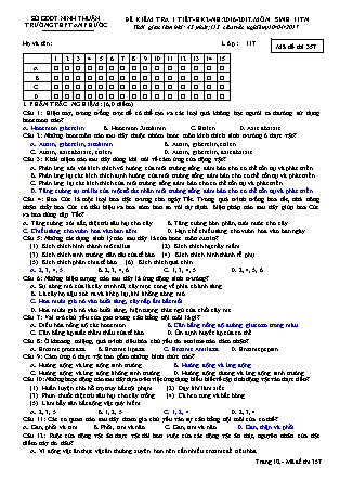 Đề kiểm tra 45 phút Học kì 2 môn Sinh học Lớp 11 - Mã đề: 357 -Năm học 2016-2017 - Trường THPT An Phước (Có đáp án)