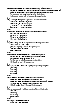 Đề kiểm tra 45 phút Học kì 2 môn Sinh học Lớp 11 -Năm học 2016-2017 - Trường THPT Tôn Đức Thắng