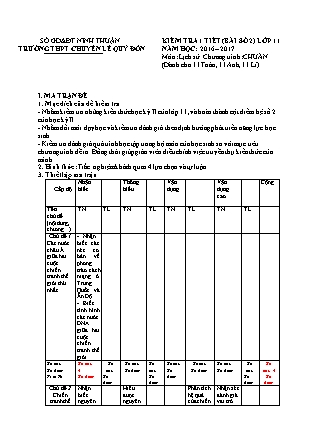 Đề kiểm tra 45 phút môn Lịch sử Lớp 11 - Bài số 2 - Mã đề: 132 - Năm học 2016-2017 - Trường THPT Lê Quý Đôn (Có đáp án)