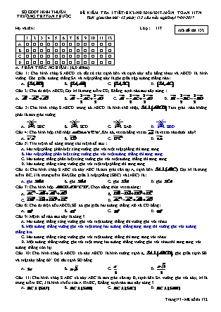 Đề kiểm tra 45 phút môn Toán Lớp 11 nâng cao - Mã đề: 132 - Năm học 2016-2017 - Trường THPT An Phước (Có đáp án)