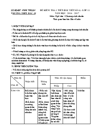 Đề kiểm tra ở nhà môn Ngữ văn Lớp 11 - Bài số 6 - Năm học 2016-2017 - Trường THPT Bác Ái (Có đáp án)