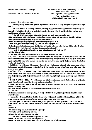Đề kiểm tra ở nhà môn Ngữ văn Lớp 12 - Bài viết số 6 - Năm học 2015-2016 - Trường THPT Phạm Văn Đồng (Có đáp án)