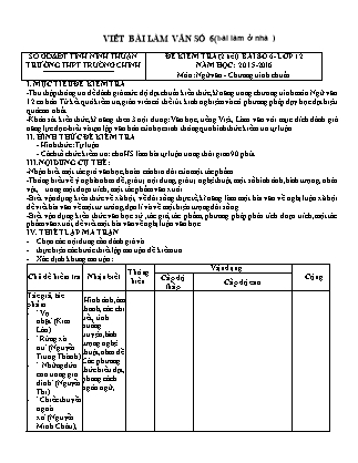 Đề kiểm tra ở nhà môn Ngữ văn Lớp 12 - Bài viết số 6 - Năm học 2015-2016 - Trường THPT Trường Chinh (Có đáp án)