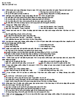 Đề thi môn Lịch sử Lớp 12 - Năm học 2016-2017 - Trường THPT Tôn Đức Thắng (Có đáp án)