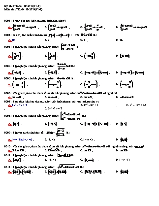 Đề thi môn Toán Lớp 10 - Mã đề: 10.2TN - Năm học 2016-2017 - Trường THPT An Phước