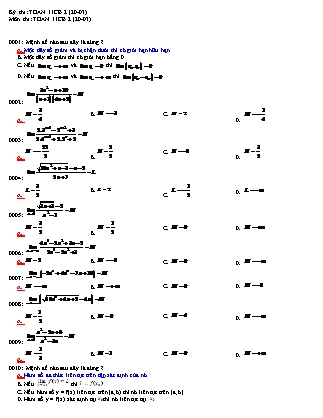 Đề thi môn Toán Lớp 11 - Mã đề: 11CB2 - Năm học 2016-2017 - Trường THPT An Phước (Có đáp án)