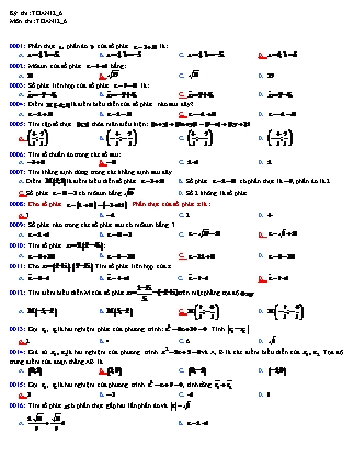 Đề thi môn Toán Lớp 12 - Mã đề: 12.6 - Năm học 2016-2017 - Trường THPT Tôn Đức Thắng (Có đáp án)