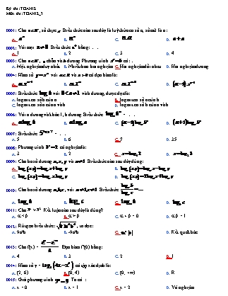 Đề thi môn Toán Lớp 12 - Năm học 2016-2017 - Trường THPT Tôn Đức Thắng (Có đáp án)