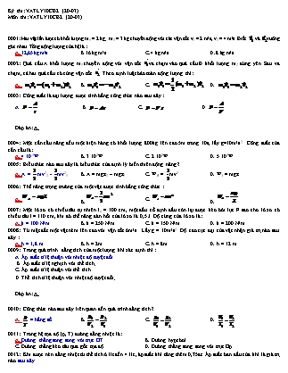Đề thi môn Vật lí Lớp 10 - Mã đề: 10CB2 - Năm học 2016-2017 - Trường THPT An Phước