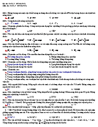 Đề thi môn Vật lí Lớp 10 - Mã đề: 10TN1 - Năm học 2016-2017 - Trường THPT An Phước