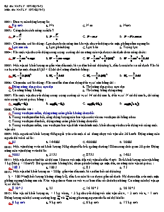 Đề thi môn Vật lí Lớp 10 - Mã đề: 10TN2 - Năm học 2016-2017 - Trường THPT An Phước