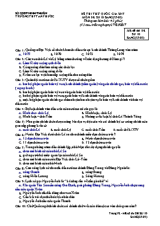 Đề thi thử Quốc gia môn Lịch sử Lớp 10 - Mã đề: S2703 - Trường THPT An Phước (Có đáp án)