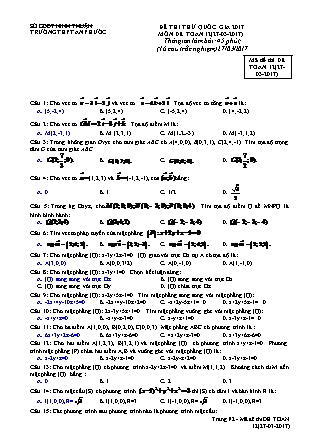 Đề thi thử Quốc gia môn Toán Lớp 12 - Mã đề: 27.03.1 - Năm học 2016-2017 - Trường THPT An Phước (Có đáp án)
