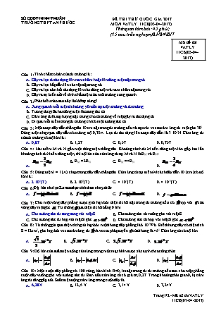 Đề thi thử Quốc gia môn Vật lí Lớp 11 - Mã đề: 11CB2 - Năm học 2016-2017 - Trường THPT An Phước (Có đáp án)