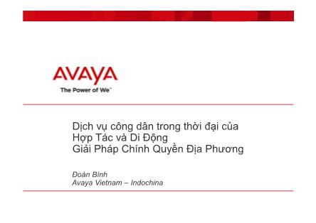 Dịch vụ công dân trong thời đại của hợp tác và di động giải pháp chính quyền địa phương