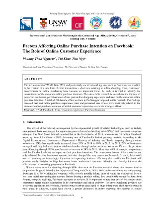 Factors affecting online purchase intention on Facebook: The role of online customer experience