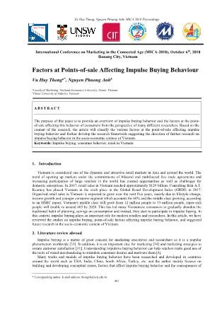 Factors at points-of-sale affecting impulse buying behaviour